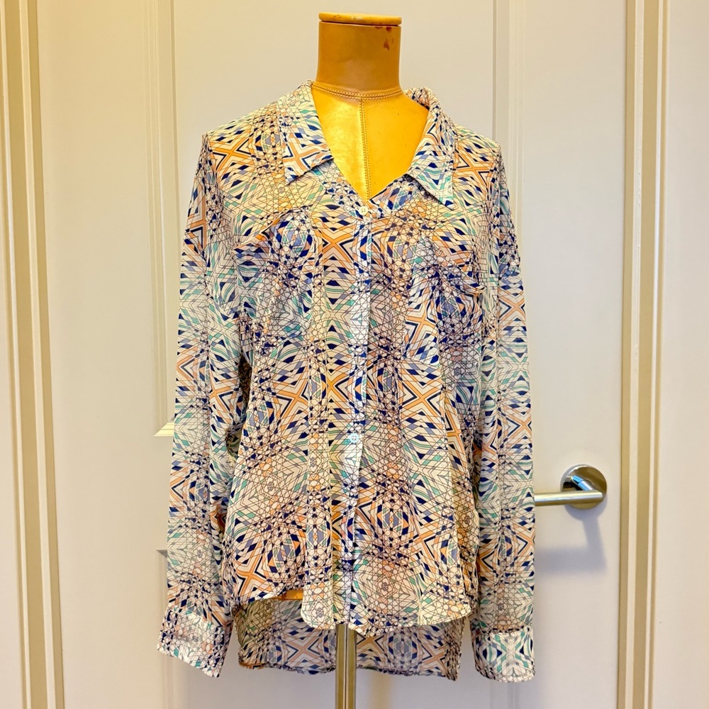 Free People Multicolor Geometric Blouse